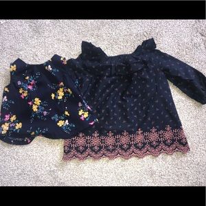 Old navy open back top & Gap off shoulder tunic